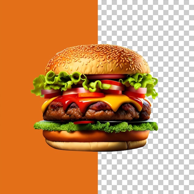 Hamburger burger, hamburger i jego połowa, png clipart