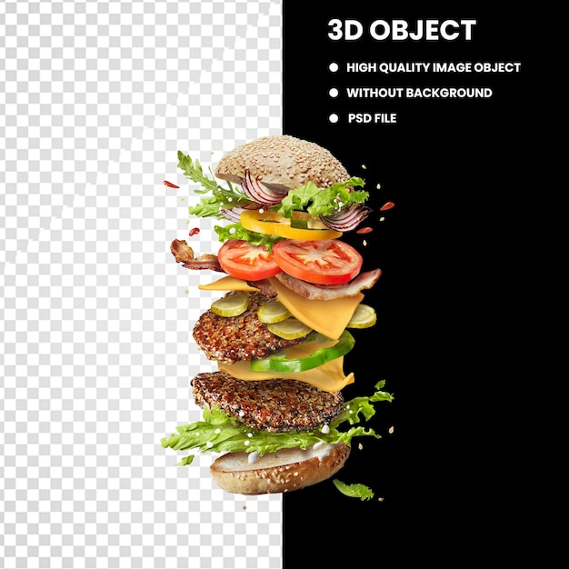 PSD hamburger cheeseburger