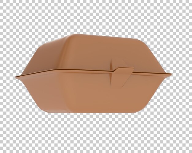 PSD hamburger container on transparent background 3d rendering illustration