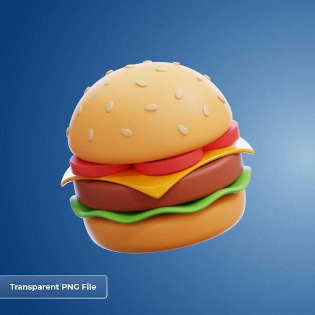 Hamburger fast food 3d icon