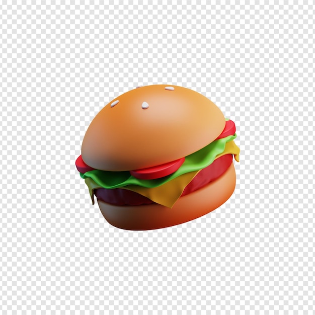 Hamburger fastfood pictogram 3d illustratie