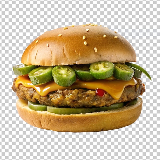 PSD hamburger isolated on transparent background