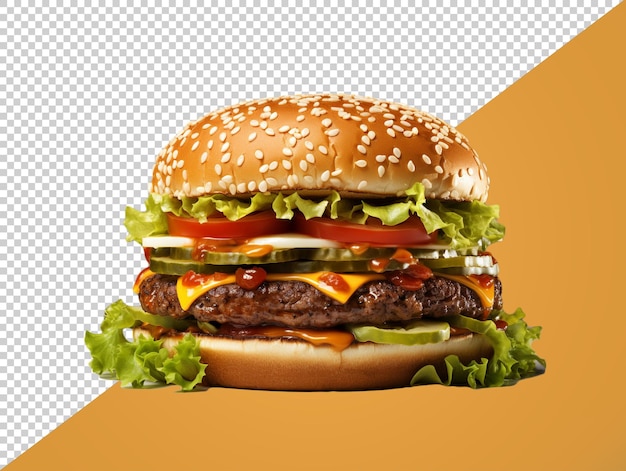 PSD hamburger with isolated background