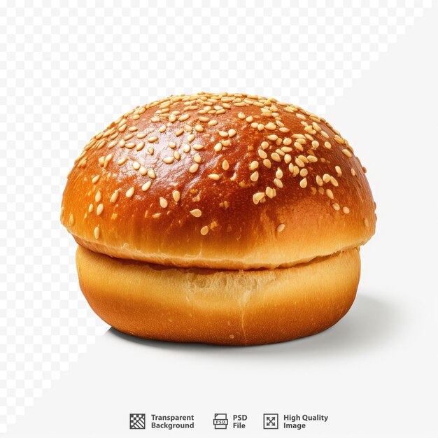 PSD un hamburger con sopra semi di sesamo e un panino con sopra semi di sesamo.