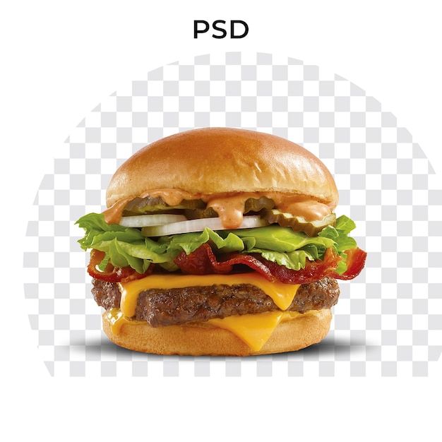 Hamburger ze słowem psd