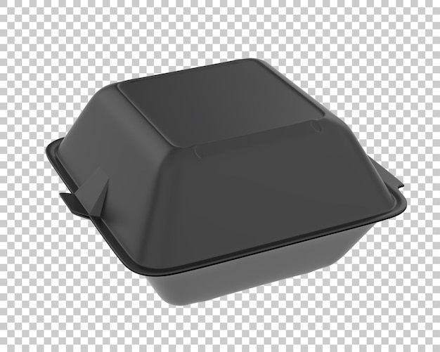 Hamburgercontainer op transparante achtergrond 3d teruggevende illustratie