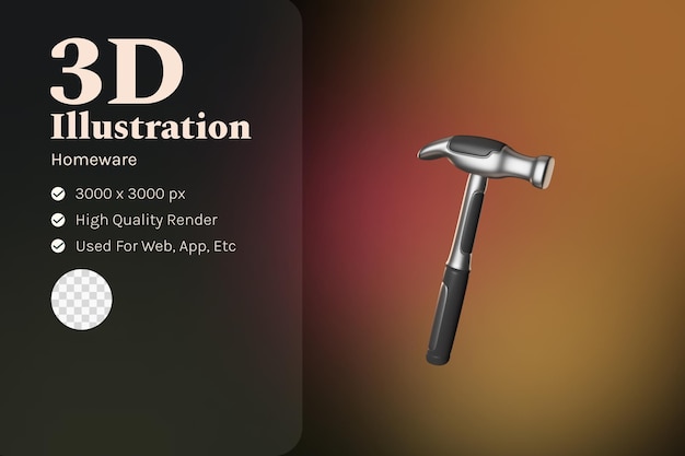 Hamer illustratie 3d