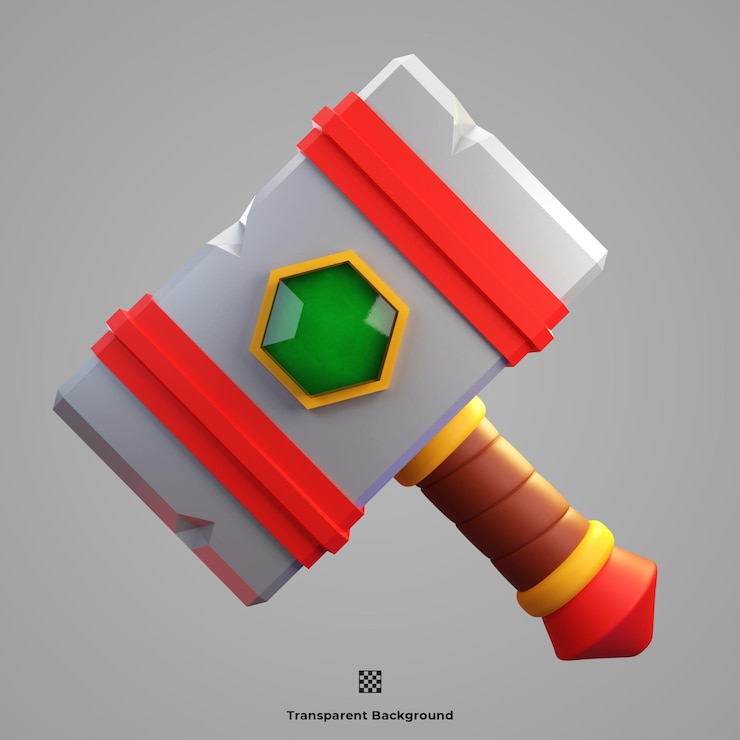 PSD hammer 3d illustration