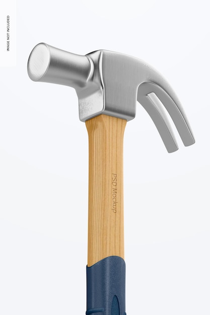 PSD hammer mockup on white