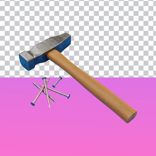 hammer and nails isolated