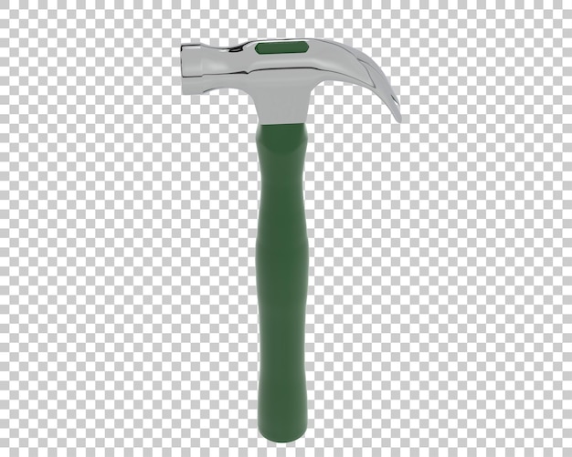 Hammer on transparent background 3d rendering illustration