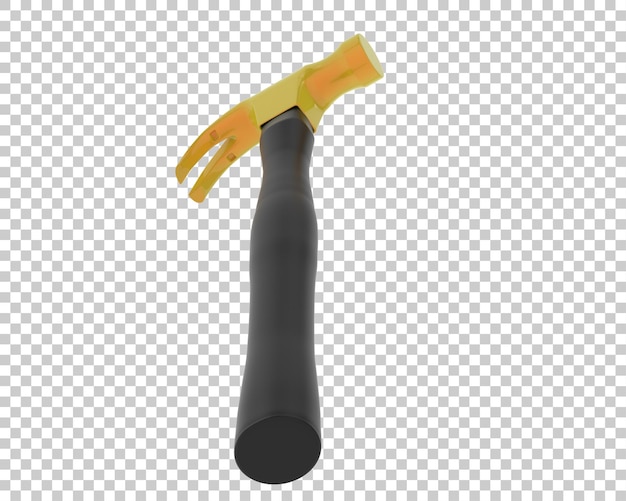 Hammer on transparent background 3d rendering illustration