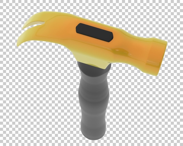 Hammer on transparent background 3d rendering illustration