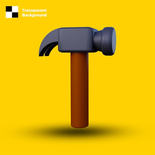 A hammer with the word transparent background on it