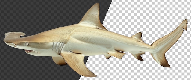 PSD hammerhead shark swimming gracefully in the ocean on transparent background stock png