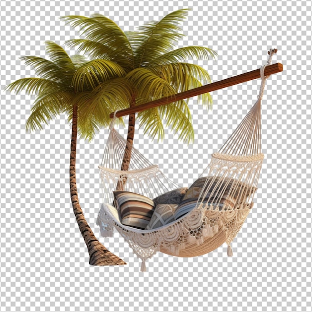 沙灘搖中的吊床 png