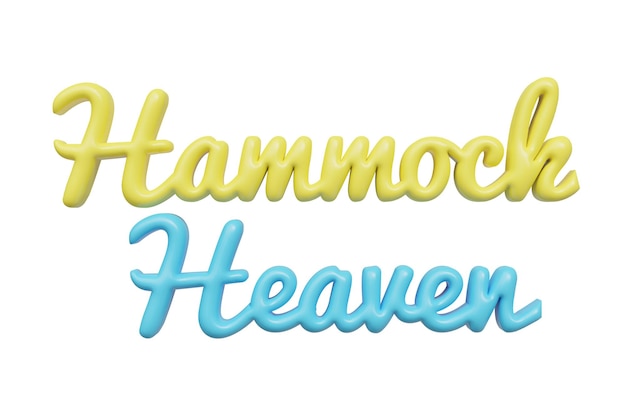 Hammock heaven 3d lettering