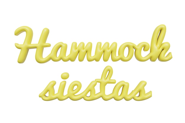 PSD hammock siestas 3d lettering