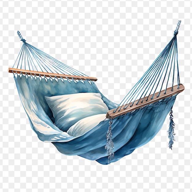 PSD a hammock with a blue ocean and a sail