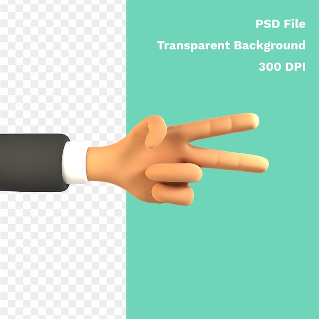 손 3D 아이콘 만화 사업가