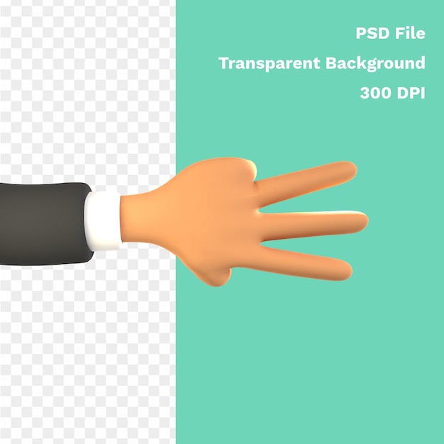 Hand 3d-pictogram cartoon zakenman