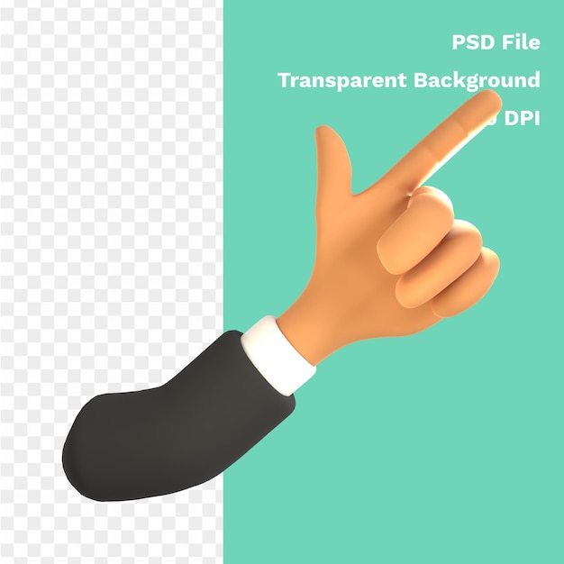 PSD hand 3d-pictogram cartoon zakenman