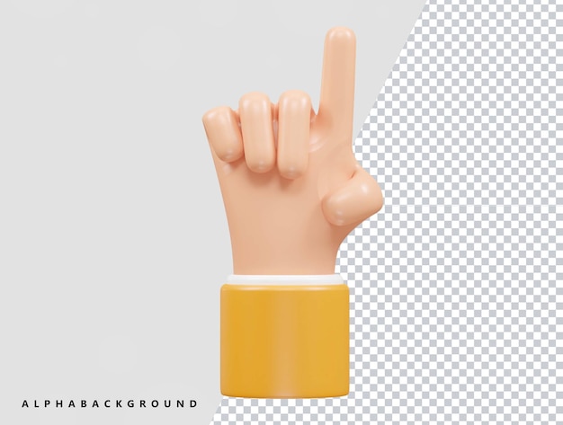PSD 手 3 d ベクトル アイコン イラスト レンダリング透明要素