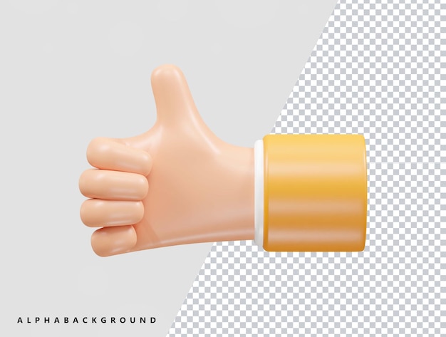 手 3 d ベクトル アイコン イラスト レンダリング透明要素