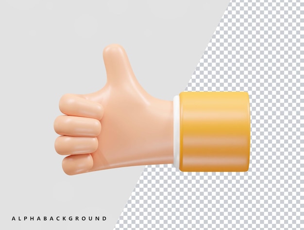 PSD 手 3 d ベクトル アイコン イラスト レンダリング透明要素