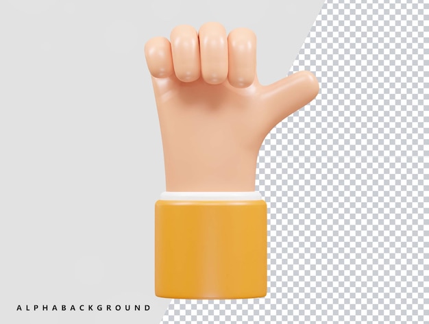 手 3 d ベクトル アイコン イラスト レンダリング透明要素