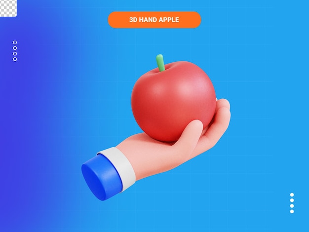 PSD hand apple 3d icon