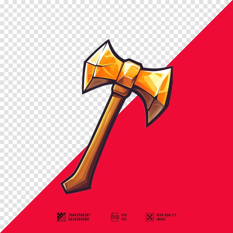 PSD hand ax logo design transparent png file
