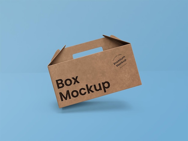 Hand box cartoon mockup