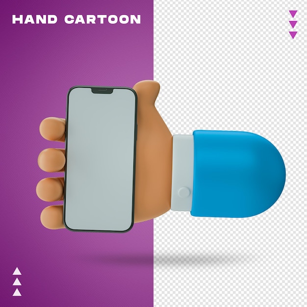 Hand cartoon 3d-rendering geïsoleerd