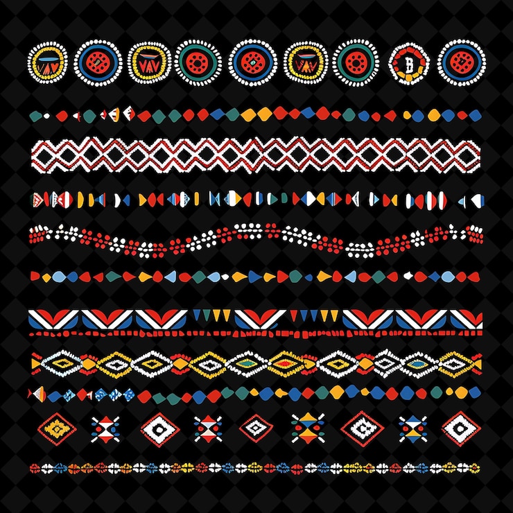 PSD hand carved bone with maasai beadwork borderlines design orn png collage art collections