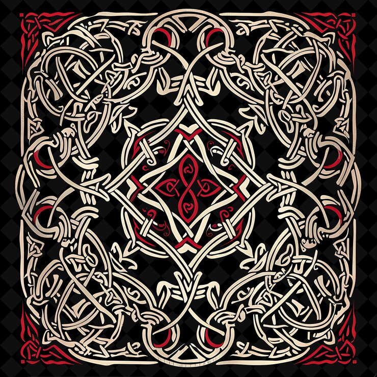 PSD hand carved wood with irish celtic borderlines design adorne png collage art collections