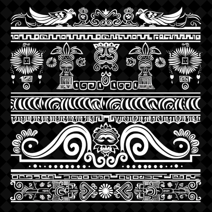 PSD hand carved wood with peruvian retablo borderlines design ga png collage art collections
