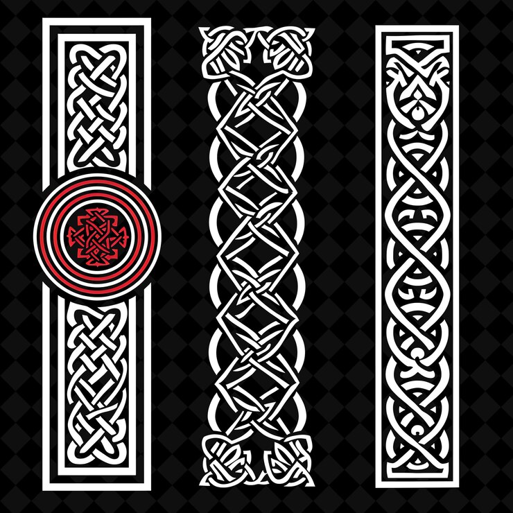 PSD hand carved wood with scottish celtic borderlines design ado png collage art collections