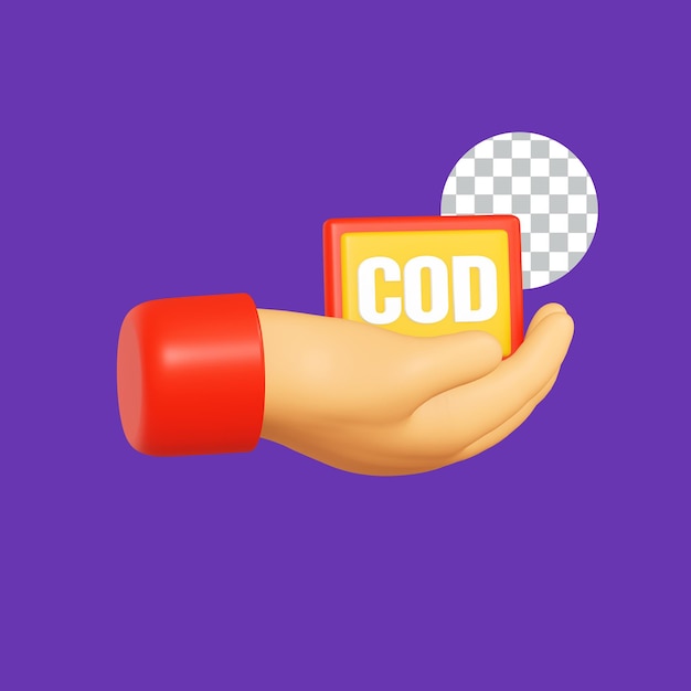 Hand cod 3d icon