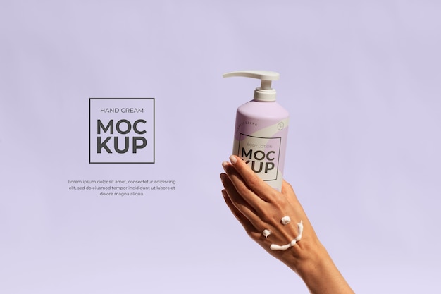 Hand cream packaging mockup design