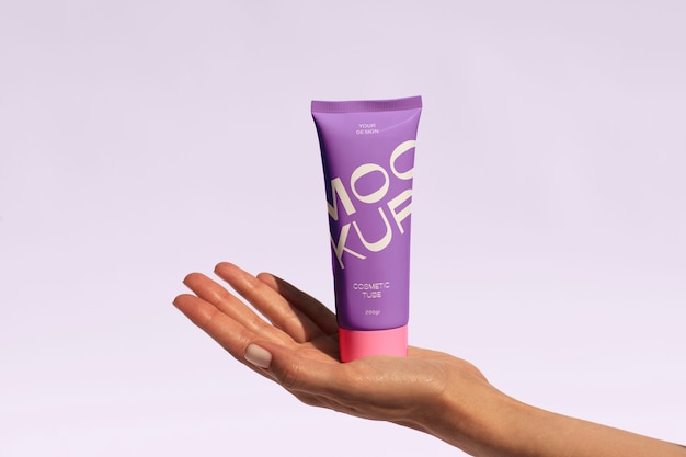 PSD hand cream packaging mockup design