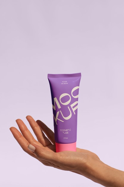 PSD hand cream packaging mockup design