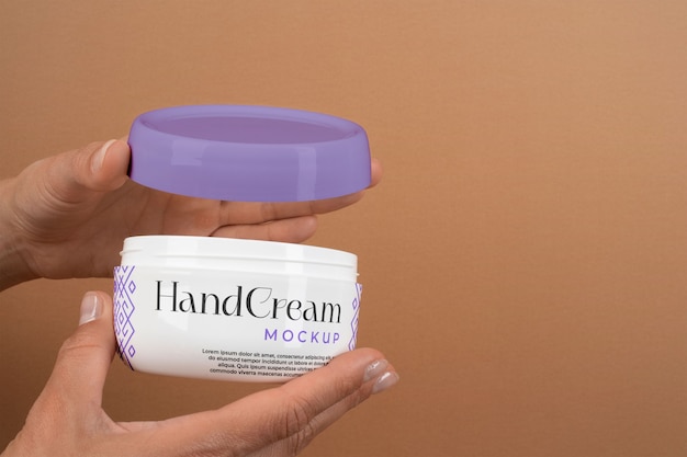 PSD hand cream packaging mockup