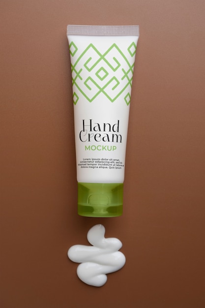 Hand cream packaging mockup