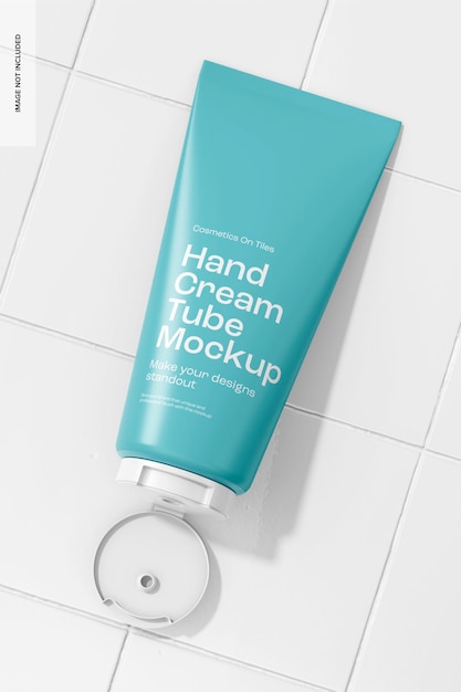 Hand cream tube mockup, top view