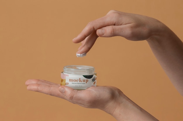 Hand cream with package mock-up design