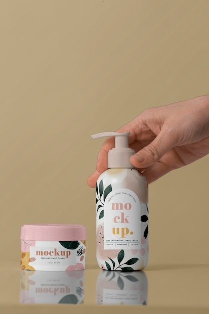 PSD crema per le mani con design mock-up della confezione