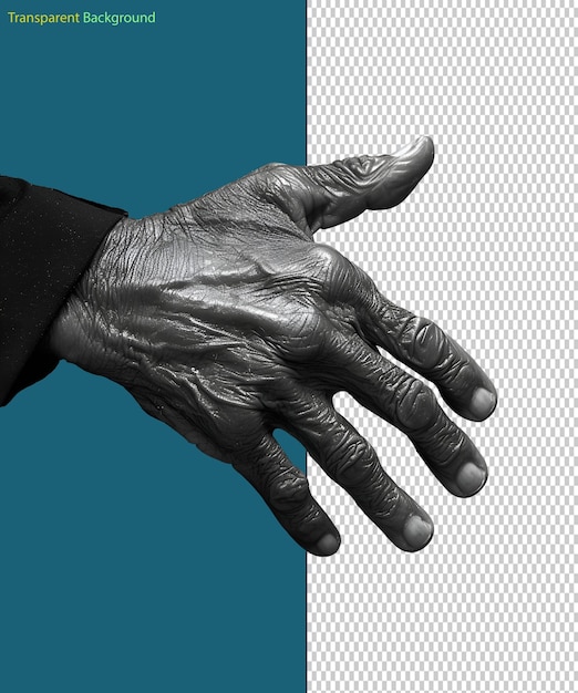 PSD hand crossing holding on a transparent background