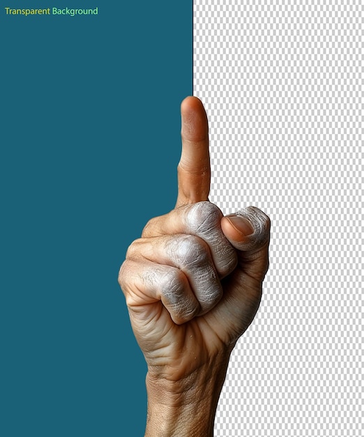 PSD hand crossing holding on a transparent background