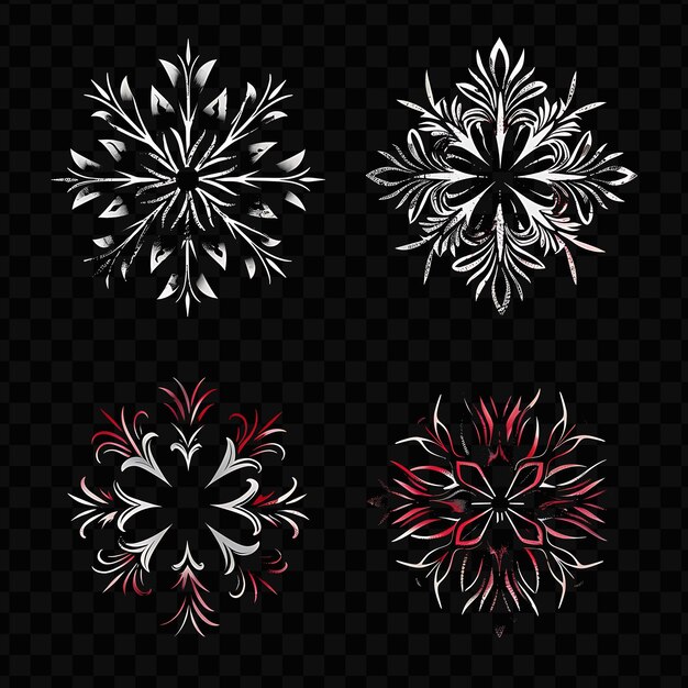 PSD hand cut fabric snowflake borderlines with a devore effect a christmas decor object art set design